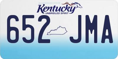 KY license plate 652JMA
