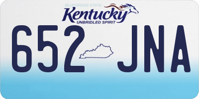 KY license plate 652JNA