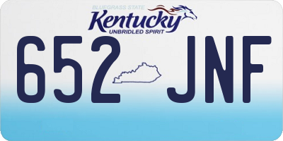 KY license plate 652JNF