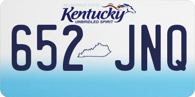 KY license plate 652JNQ