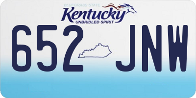 KY license plate 652JNW