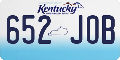 KY license plate 652JOB