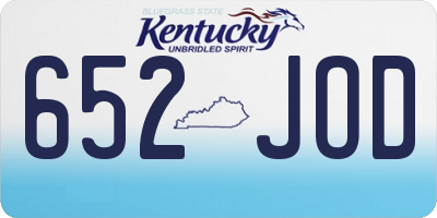 KY license plate 652JOD