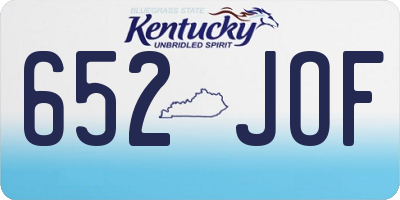 KY license plate 652JOF