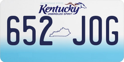 KY license plate 652JOG