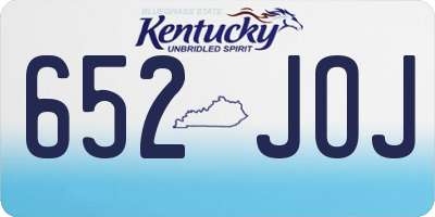 KY license plate 652JOJ