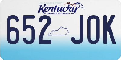KY license plate 652JOK
