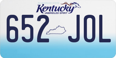 KY license plate 652JOL