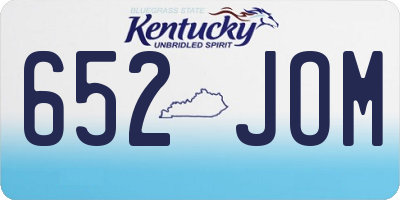 KY license plate 652JOM