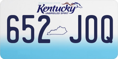 KY license plate 652JOQ