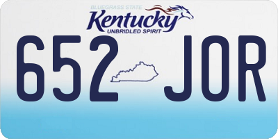 KY license plate 652JOR