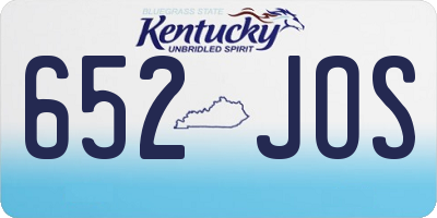 KY license plate 652JOS