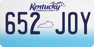 KY license plate 652JOY