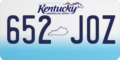 KY license plate 652JOZ