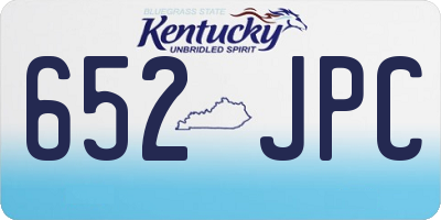 KY license plate 652JPC