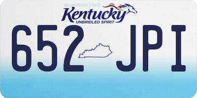 KY license plate 652JPI