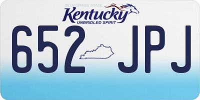 KY license plate 652JPJ