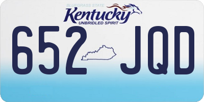 KY license plate 652JQD