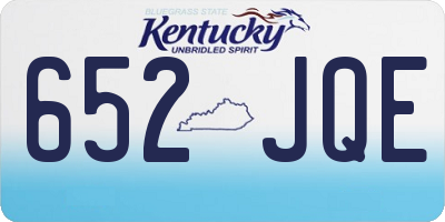 KY license plate 652JQE