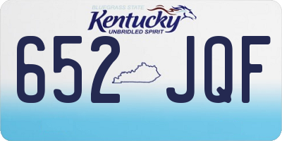 KY license plate 652JQF