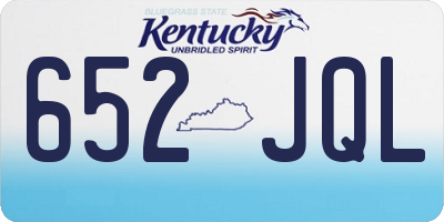 KY license plate 652JQL
