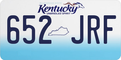 KY license plate 652JRF