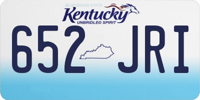 KY license plate 652JRI
