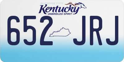 KY license plate 652JRJ