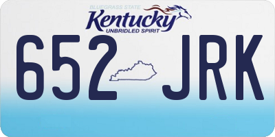 KY license plate 652JRK