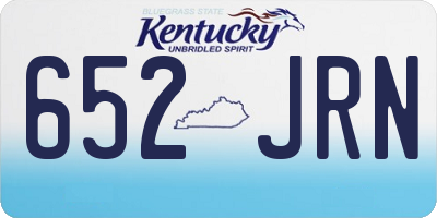 KY license plate 652JRN
