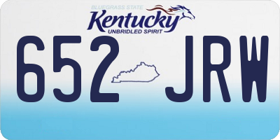 KY license plate 652JRW