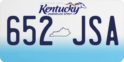 KY license plate 652JSA