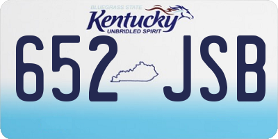 KY license plate 652JSB