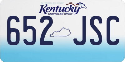 KY license plate 652JSC