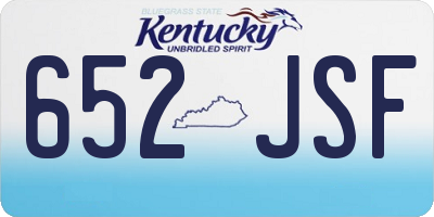 KY license plate 652JSF