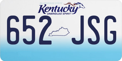 KY license plate 652JSG