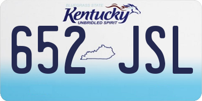 KY license plate 652JSL