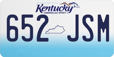 KY license plate 652JSM