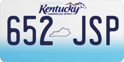 KY license plate 652JSP