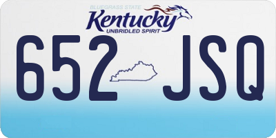 KY license plate 652JSQ