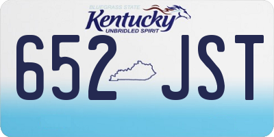 KY license plate 652JST