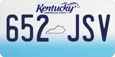 KY license plate 652JSV