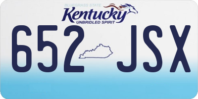 KY license plate 652JSX