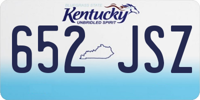 KY license plate 652JSZ