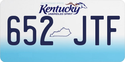 KY license plate 652JTF
