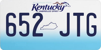 KY license plate 652JTG