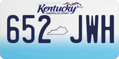 KY license plate 652JWH
