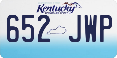 KY license plate 652JWP