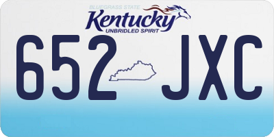 KY license plate 652JXC