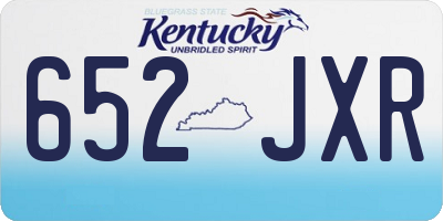 KY license plate 652JXR